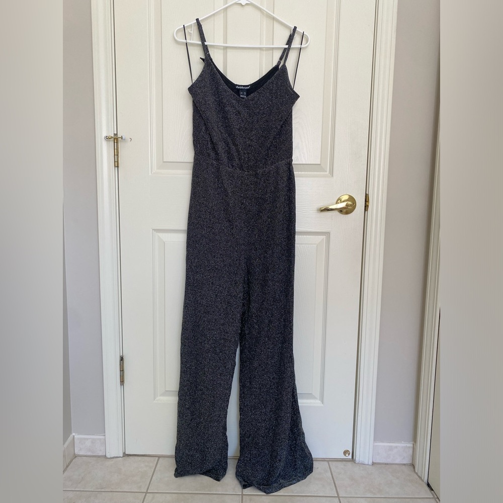 Sparkly Tie Waist Formal Jumpsuit